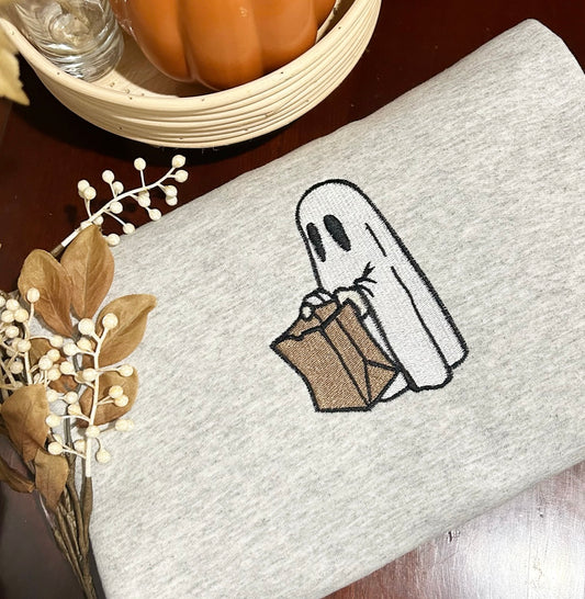 Trick-or-Treat Spooky Ghost Crewneck